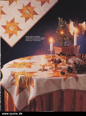 Fj 50-99-09: Mønster: Patchwork stjernedug/juletræstæppe - 95x95cm *org*