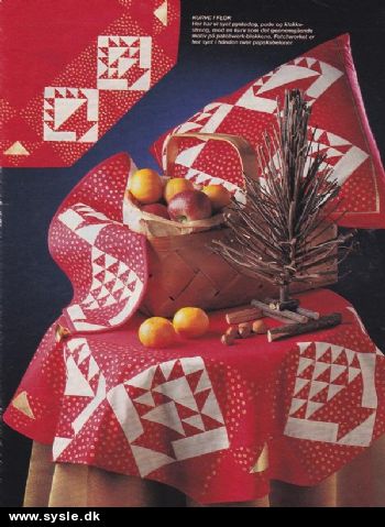 Fj 50-99-11: Mønster: Patchwork jule dug/pude/tæppe mm. - 85x85cm *org*.