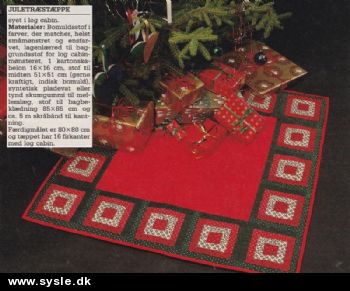 Hv 50-87-40: Mønster: Patchwork juletræstæppe i loc cabin - 80x80cm *org*.