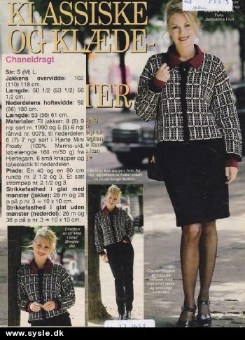 Hm 37-98-34 Mønster: Strik jakke i Chanel stil S-L *org*
