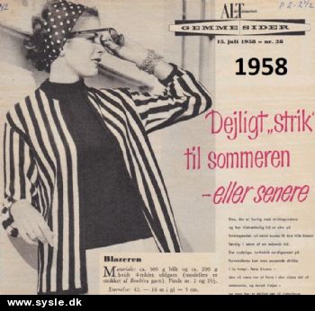 Al 28-58-31: Mønster: Strik stribet Blazer fra 1958 str. 42 *org*