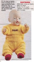 Klik her for at se flere billeder og f mere information om varen:  Fj 17-99-13: Mønster: Strik gult sæt til Baby Born 43cm *org*