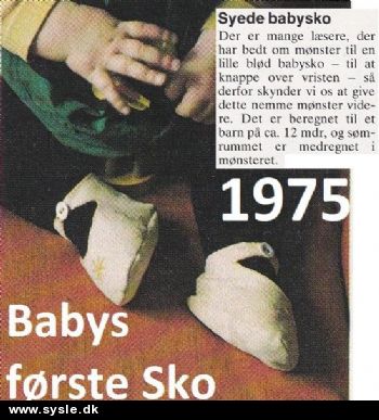 Ao 23-74-02: Mønster: Sy babys første sko ca. 12mdr. (ca. 12cm) *org*