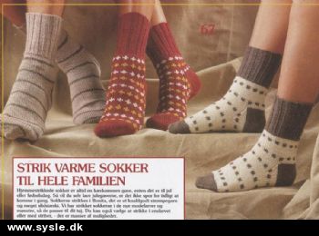 In 04-89-10: Mønster: Strik varme sokker str. 25-43 *org*