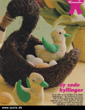 Hv 13-93-62: Mønster: Sy søde kyllinger til påske *org*