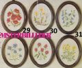Klik her for at se flere billeder og f mere information om varen:  Fe 29=31-xx: Mønster: Brodere 6 Oval bill. blomster 19x25cm *org*