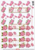 Klik her for at se flere billeder og f� mere information om varen:&nbsp; 4647 - 3D Mini Roser, Rosa - 16 kort