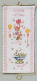 Klik her for at se flere billeder og f mere information om varen:  Oe 84262/ Pakke - Dåbsstreng Pige - Bamse m. baloon